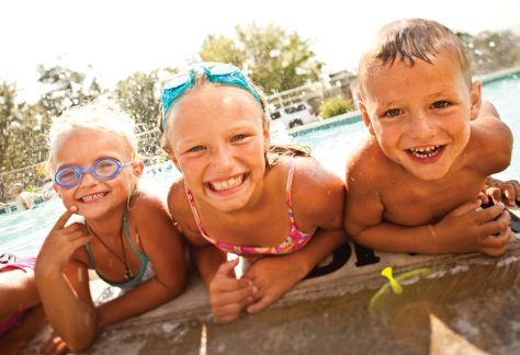kids laughing in pool